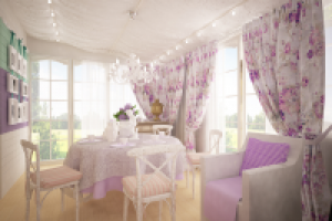 Интерьер веранды в загородном доме