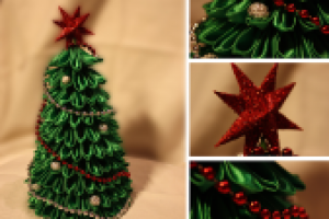 Ёлочка из атласных лент