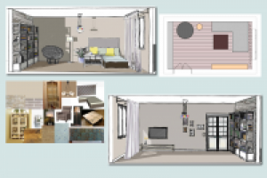 проект гостинной коллаж