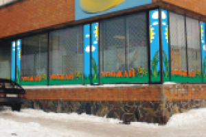 виниловая аппликация на витринных стеклах