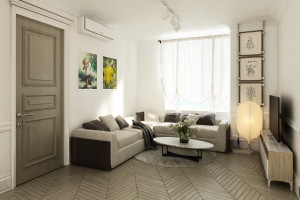 Визуализация интерьера квартиры 52 м2