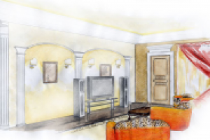 Эскизное предложение дизайна интерьера