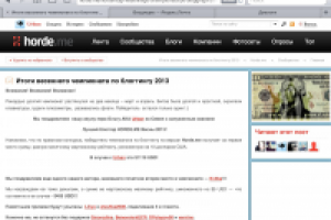 Победа в Чемпионате по блогингу Весна 2013