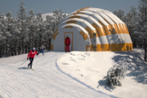 Надувное здание.