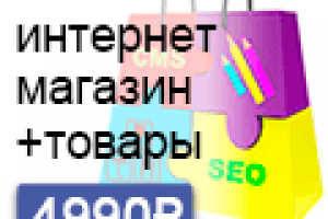 Готовый интернет магазин с наполнением товарами за 4990р.