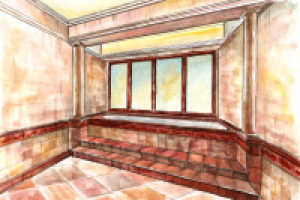 Эскиз интерьера ванной