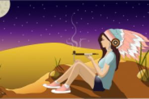 девушка курит