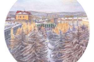 Мурманск. Иллюстрация для сувенирной тарелки