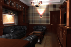 Кабинет в трехкомнатной квартире в стиле Классика