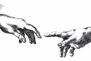 Графическое исполнение рук с фрески