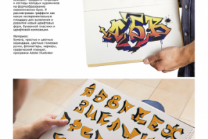 Алфавит ручной графики в стиле граффити