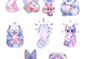 серия "котики буддисты"