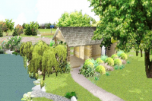 Пруд и домик рыбака