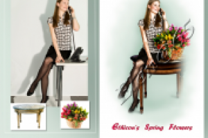 Художественный коллаж в стиле Pin Up.