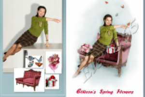 Художественный коллаж в стиле Pin Up.