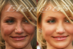 Ретушь фото актрисы Камерон Диас.