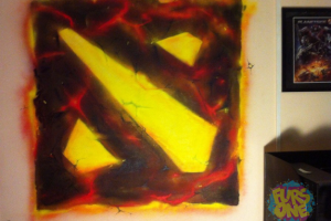 Нанесение логотипа "Dota 2" в компьютерном клубе "Skill"