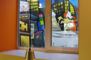 Процесс граффити для пиццерии