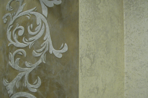 Барельеф узора по декоративной штукатурке, фрагмент