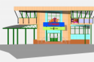 Эскиз фасада с вывесками для ресторанов в г.Домодедово