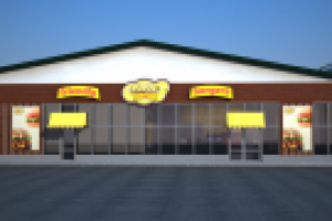 Разработка дизайн фасада для Frendly, г.Ангарск