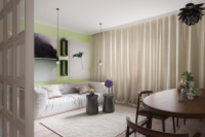 Кухня-гостиная. Визуализация 3ds