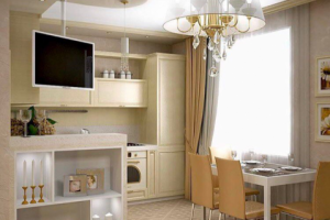 Дизайн- проект совмещенной гостиной и кухни