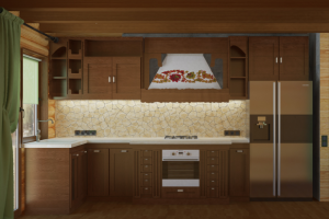 Кухня-гостиная в стиле Шале