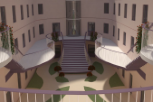 Атриумный двор в гостинице