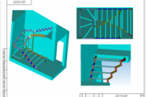 Установка металлического каркаса лестницы