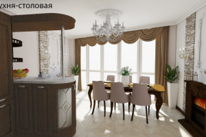 Кухня-столовая ЖК Владимирский г. Белгород