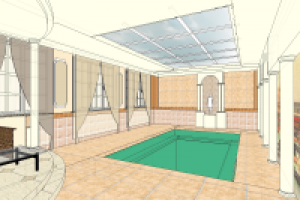 Эскизный дизайн-проект бассейна в классическом стиле