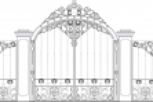 Эскиз кованных ворот и ограждения