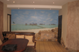 Роспись "Мальдивы" в сауне "Лунное Патио"