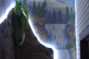 Роспись "Водопад" в ресторане "Мимино". Фрагмент