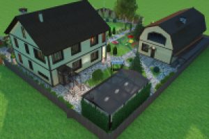 Проект загородного дома (вид сверху)