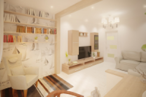 Проект 2-к кв. квартиры для холостяка