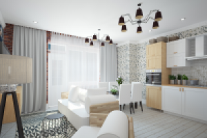 кухня-гостиная в скандинавском стиле