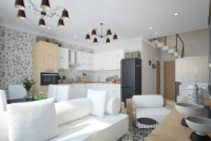 кухня-гостиная в скандинавском стиле