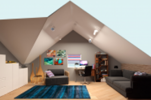 детская для мальчика на мансарде