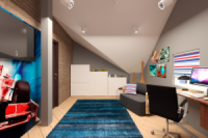 детская для мальчика на мансарде