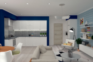 кухня-гостиная в скандинавском стиле