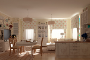 кухня-гостиная стиле прованс