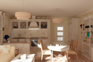 кухня-гостиная стиле прованс