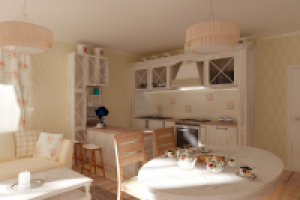 кухня-гостиная стиле прованс