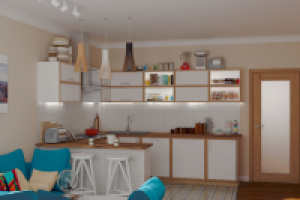 кухня-гостиная в современном стиле