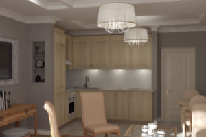 кухня-гостиная в нео-классическом стиле