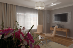 кухня-гостиная в нео-классическом стиле