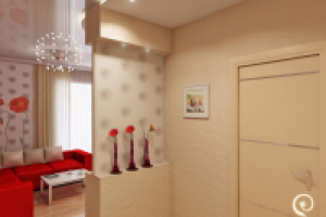 Проект "Красные маки"-кухня - гостиная