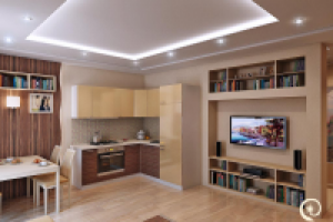 Проект "Спальня для принцессы"-гостиная, кухня, прихожая